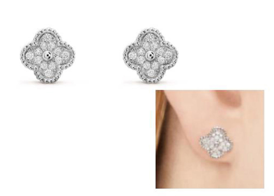 χρυσά σκουλαρίκια διαμαντιών 0.24ct 18k, βάρος στηριγμάτων 2.37g αυτιών διαμαντιών 10mm
