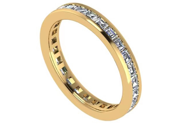 27pcs το διαμάντι 18K αυξήθηκε χρυσό δαχτυλίδι με το ODM cOem 2.0×1.5MM για το δώρο