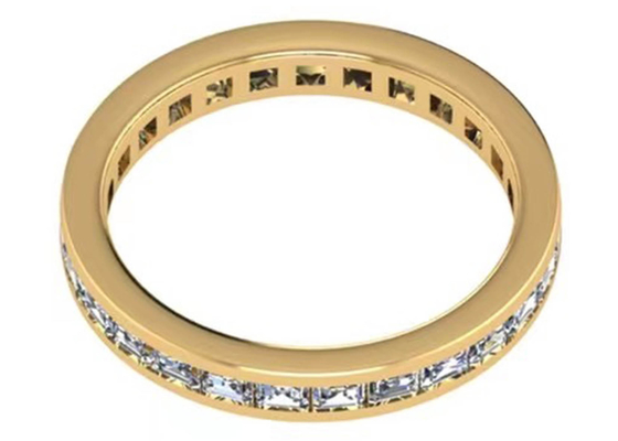 27pcs το διαμάντι 18K αυξήθηκε χρυσό δαχτυλίδι με το ODM cOem 2.0×1.5MM για το δώρο