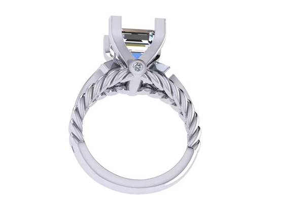 Χρυσή περικοπή πριγκηπισσών δαχτυλιδιών 14K υπόσχεσης πολύτιμων λίθων διαμαντιών Moissanite