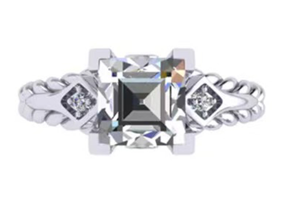 Χρυσή περικοπή πριγκηπισσών δαχτυλιδιών 14K υπόσχεσης πολύτιμων λίθων διαμαντιών Moissanite