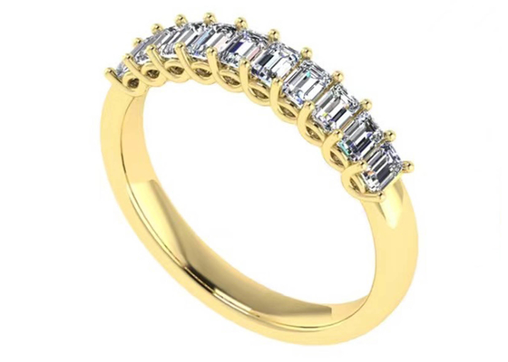 10pcs το διαμάντι 18k αυξήθηκε χρυσό δαχτυλίδι 3.0×2.0mm EM που κόπηκε για την επέτειο