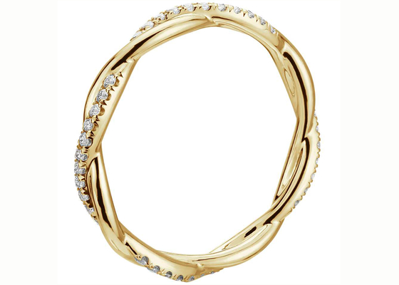 0.44ct κίτρινο χρυσό κόσμημα 3.8mm4.3mm συνδέσεων 14K συστροφής θέτοντας τύπος νυχιών μεγέθους ζωνών