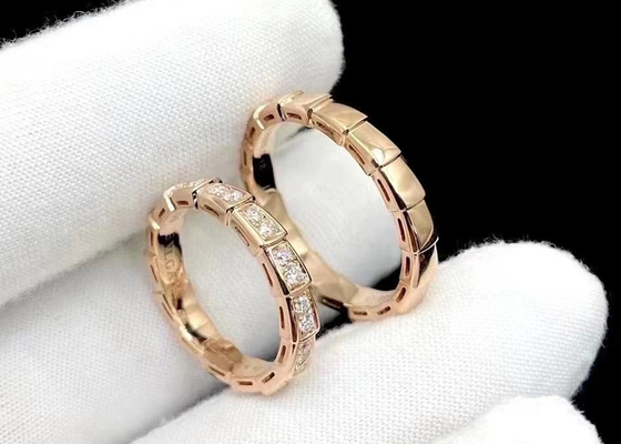δαχτυλίδι οχιών 0.41ct Serpenti, φυσικό πλάτος 4mm δαχτυλιδιών διαμαντιών 18K