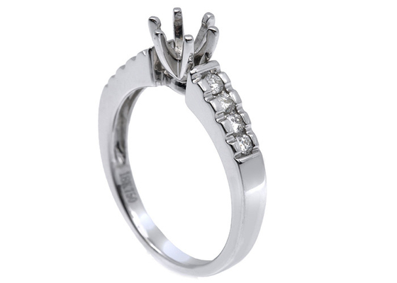 0.2ct 8pcs ημι τοποθετούν τον άσπρο χρυσό υλικό ODM δαχτυλιδιών 14K διαμαντιών για το δώρο
