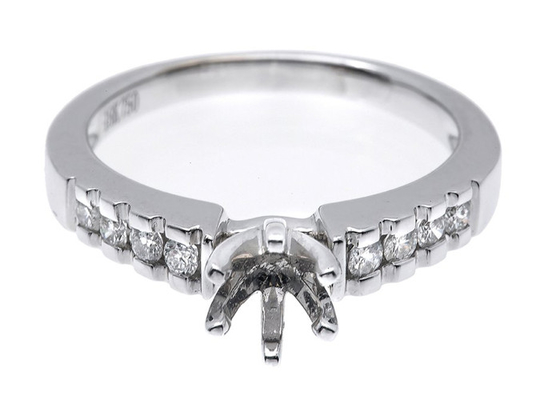0.2ct 8pcs ημι τοποθετούν τον άσπρο χρυσό υλικό ODM δαχτυλιδιών 14K διαμαντιών για το δώρο