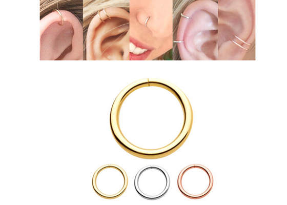 14k χρυσό διαπεραστικό δαχτυλίδι 1/4inches 5/16inches 3/18inches για το χειλικό αυτί μύτης