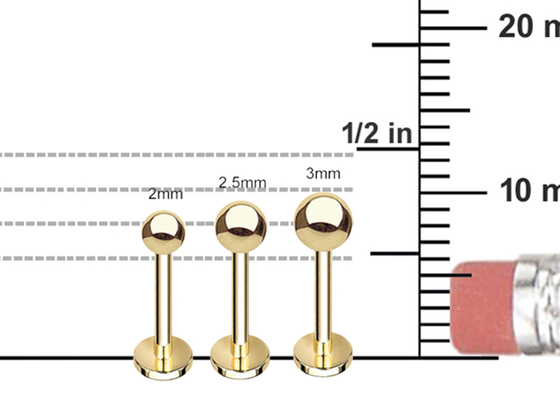 Χρυσά σκουλαρίκια χόνδρου cOem 14k, διαπεραστικό σκουλαρίκι 5mm σώματος μήκος 8mm 10mm