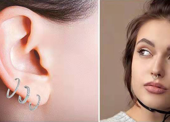 Να διαπερνήσει 18K κίτρινη χρυσή μορφή 3mm καρδιών στηριγμάτων μύτης διαμαντιών ODM cOem