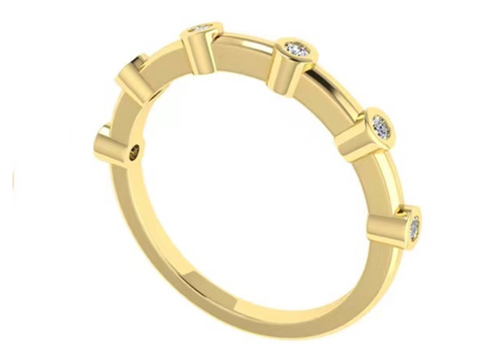 6pcs τα διαμάντια 18k αυξήθηκαν χρυσό δαχτυλίδι 1.5mm στρογγυλός cOem περικοπών για τη δέσμευση