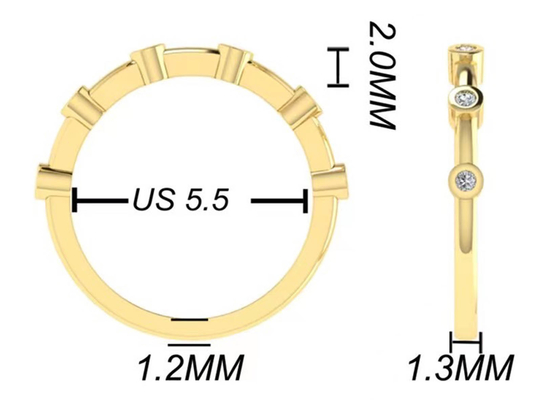 6pcs τα διαμάντια 18k αυξήθηκαν χρυσό δαχτυλίδι 1.5mm στρογγυλός cOem περικοπών για τη δέσμευση