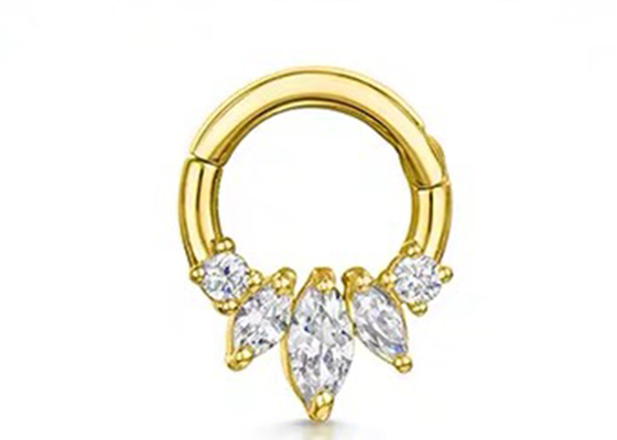 Ο Marquise κόβει το χρυσό αρχιστοιχειοθέτη 14K διαπεραστικός το θέτοντας τύπο τεσσάρων νυχιών για τη μύτη Daith διαφραγμάτων