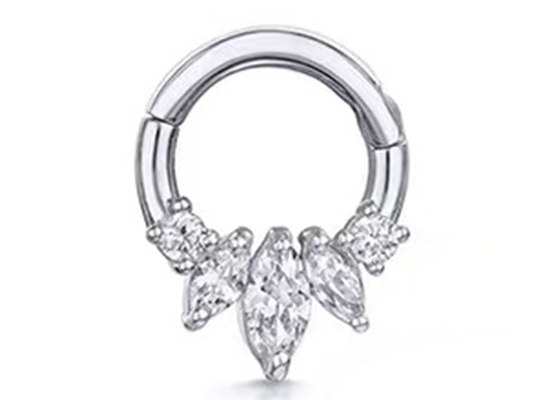 Ο Marquise κόβει το χρυσό αρχιστοιχειοθέτη 14K διαπεραστικός το θέτοντας τύπο τεσσάρων νυχιών για τη μύτη Daith διαφραγμάτων