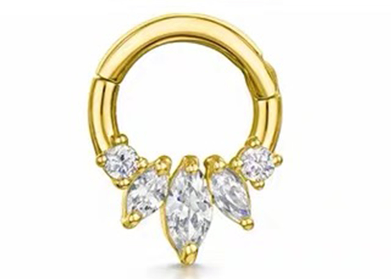 Ο Marquise κόβει το χρυσό αρχιστοιχειοθέτη 14K διαπεραστικός το θέτοντας τύπο τεσσάρων νυχιών για τη μύτη Daith διαφραγμάτων