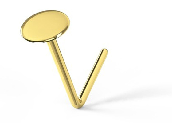 Το Λ διαμορφώνει να διαπερνήσει μύτης 18K το χρυσό ύφος κουμπιών για τις γυναίκες μήκος 6mm + 5mm
