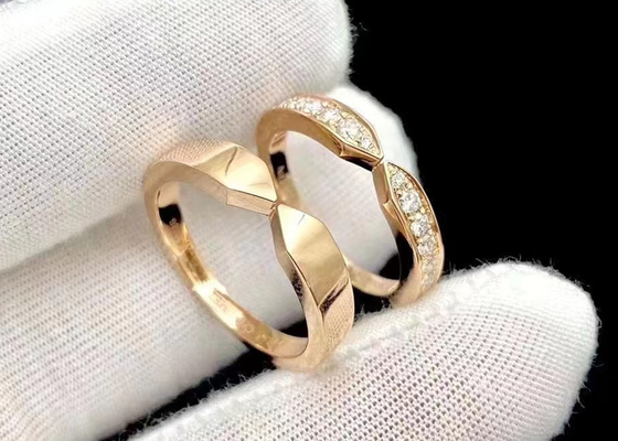Prong βάρους δαχτυλιδιών αρραβώνων 0.30ct 3.98g διαμαντιών φιδιών 18k χρυσή ρύθμιση