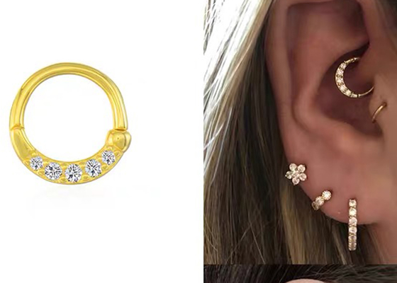 Χρυσός αρχιστοιχειοθέτης στεφανών 14K αιωνιότητας που διαπερνά το ODM cOem για το διάφραγμα μύτης
