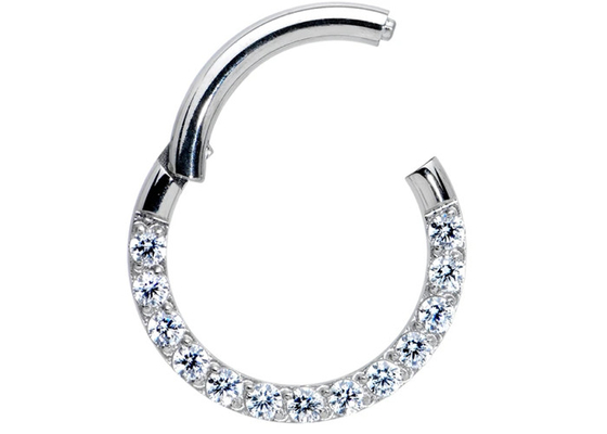 0.1ct διαπεραστικό δαχτυλίδι Tragus διαμαντιών, άσπρο χρυσό δαχτυλίδι εσωτερικό Dia 815mm μύτης