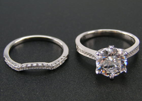 1PCS γύρω από το λαμπρό δαχτυλίδι 1.25CT διαμαντιών περικοπών, άσπρο χρυσό δαχτυλίδι 18k που τίθεται για τις γυναίκες