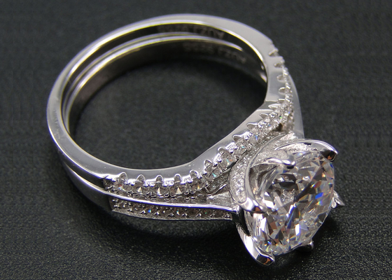 1PCS γύρω από το λαμπρό δαχτυλίδι 1.25CT διαμαντιών περικοπών, άσπρο χρυσό δαχτυλίδι 18k που τίθεται για τις γυναίκες