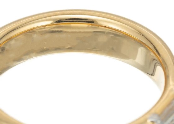0.58ct 6x4MM γαμήλιο δαχτυλίδι διαμαντιών κοσμημάτων μοναχικών πέτρινο 14K στερεό χρυσό