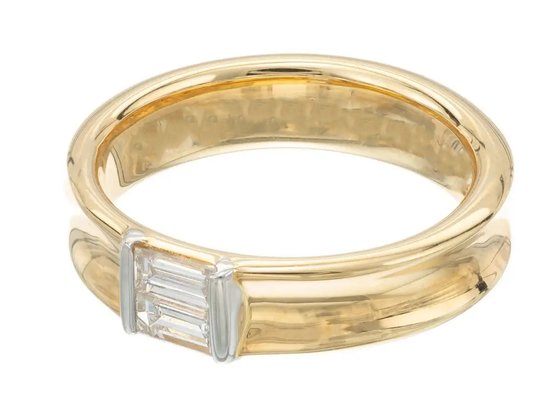 0.58ct 6x4MM γαμήλιο δαχτυλίδι διαμαντιών κοσμημάτων μοναχικών πέτρινο 14K στερεό χρυσό