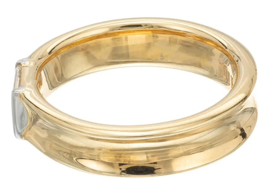 0.58ct 6x4MM γαμήλιο δαχτυλίδι διαμαντιών κοσμημάτων μοναχικών πέτρινο 14K στερεό χρυσό