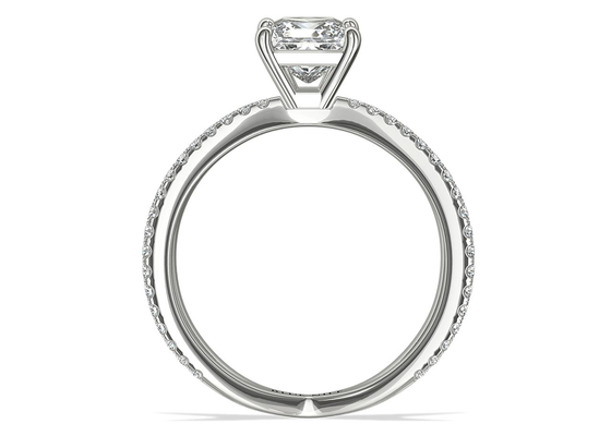δέσμευση υπόσχεσης 0.1ct RD3.0MM και καθορισμένο 3.21g βάρος γαμήλιων δαχτυλιδιών