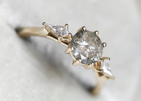 0.8ct αυξημένα εργαστήριο δαχτυλίδια αρραβώνων διαμαντιών, χρυσός cOem ODM γαμήλιων δαχτυλιδιών 9k