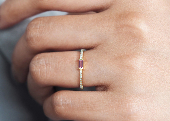 Λεπτό πλάτος δαχτυλιδιών 0.20ct 2.5MM διαμαντιών 9K χρυσό για Prong δέσμευσης το θέτοντας τύπο