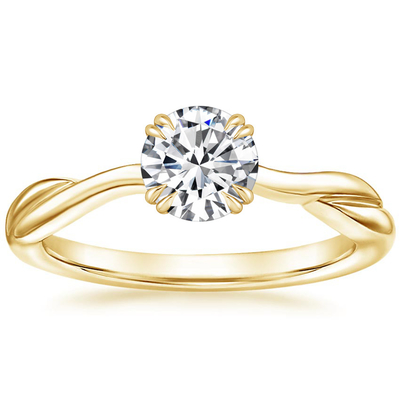 0.8ct αυξημένος εργαστήριο Moissanite cOem ODM δαχτυλιδιών 14K κίτρινος χρυσός υλικός