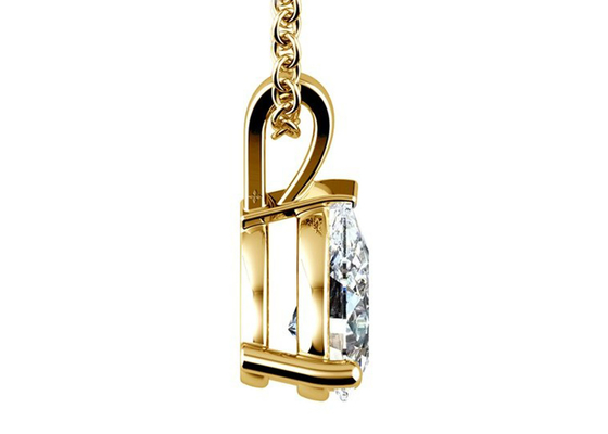 Χρυσά περιδέραια περικοπών 0.84ct 14k αχλαδιών με το εκλεκτής ποιότητας κρεμαστό κόσμημα 8×5mm