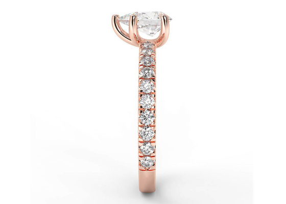 Wedding18K αυξήθηκε χρυσός ODM πιστοποιητικών περικοπών 0.80ct DGC αχλαδιών δαχτυλιδιών