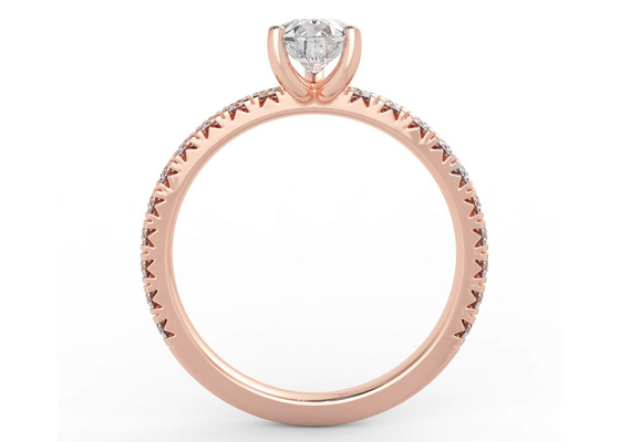 Wedding18K αυξήθηκε χρυσός ODM πιστοποιητικών περικοπών 0.80ct DGC αχλαδιών δαχτυλιδιών