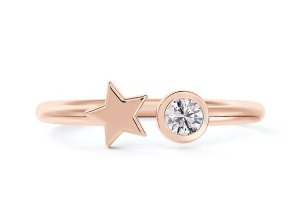 στρογγυλό Moissanite δαχτυλίδι 3.5mm, 0,16 χρυσός ODM γαμήλιων δαχτυλιδιών καρατιού 9k