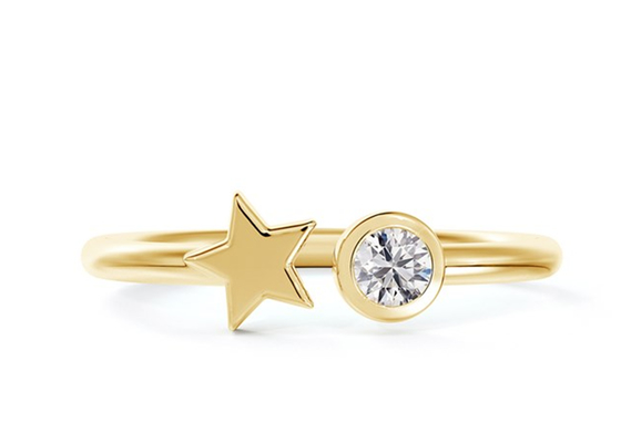 στρογγυλό Moissanite δαχτυλίδι 3.5mm, 0,16 χρυσός ODM γαμήλιων δαχτυλιδιών καρατιού 9k