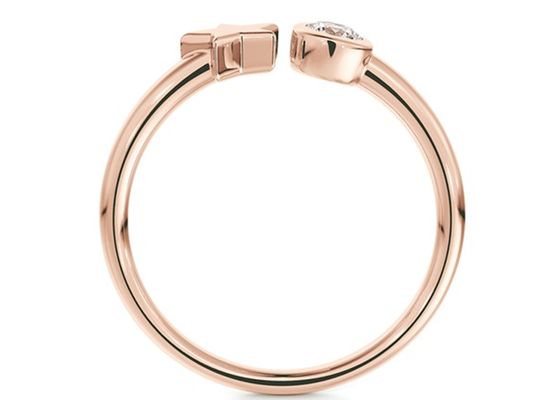 στρογγυλό Moissanite δαχτυλίδι 3.5mm, 0,16 χρυσός ODM γαμήλιων δαχτυλιδιών καρατιού 9k