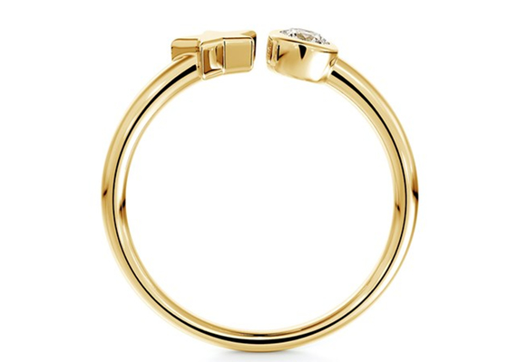 στρογγυλό Moissanite δαχτυλίδι 3.5mm, 0,16 χρυσός ODM γαμήλιων δαχτυλιδιών καρατιού 9k