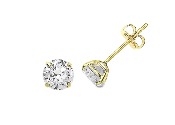 χρυσά σκουλαρίκια μοναχικών 9ct 9K, στήριγμα 3mm 4mm 5mm διαμαντιών μοναχικών