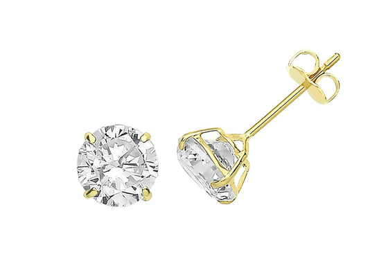 χρυσά σκουλαρίκια μοναχικών 9ct 9K, στήριγμα 3mm 4mm 5mm διαμαντιών μοναχικών