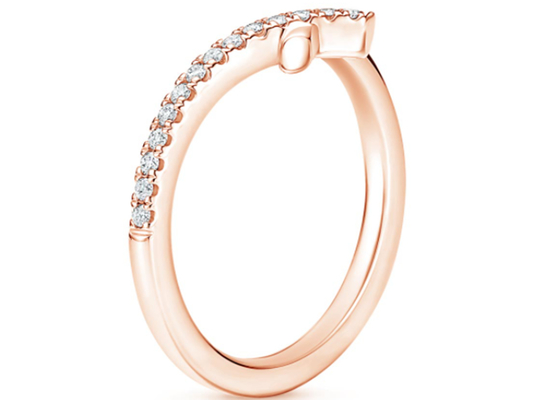 9K αυξήθηκε χρυσά δαχτυλίδια αρραβώνων Moissanite 1.3mm 0.14Carat γύρω από τη μορφή