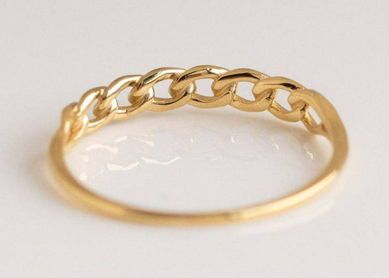 Συσσωρεύοντας το χρυσό δαχτυλίδι 2.0MM 9K Prong διάστασης θέτοντας cOem τύπων χεριών