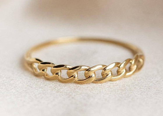 Συσσωρεύοντας το χρυσό δαχτυλίδι 2.0MM 9K Prong διάστασης θέτοντας cOem τύπων χεριών