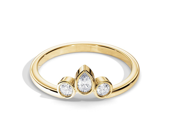 0.4CT Β διαμορφωμένη γαμήλια ζώνη με το δαχτυλίδι αρραβώνων, cOem δαχτυλιδιών διαμαντιών 2MM Stackable