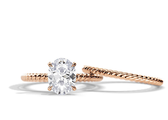 Ωοειδές χρυσό δαχτυλίδι 1.5ct 6×8MM περικοπών 9K με Prong Moissanite το θέτοντας τύπο