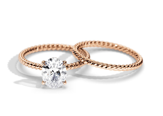 Ωοειδές χρυσό δαχτυλίδι 1.5ct 6×8MM περικοπών 9K με Prong Moissanite το θέτοντας τύπο
