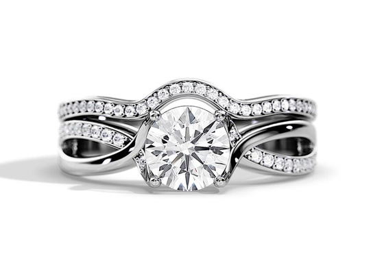 1.25ct αυξήθηκε χρυσό μέσο χρώμα δαχτυλιδιών αρραβώνων VS1 SI1 SI2 Moissanite