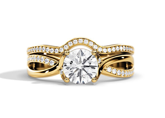 1.25ct αυξήθηκε χρυσό μέσο χρώμα δαχτυλιδιών αρραβώνων VS1 SI1 SI2 Moissanite