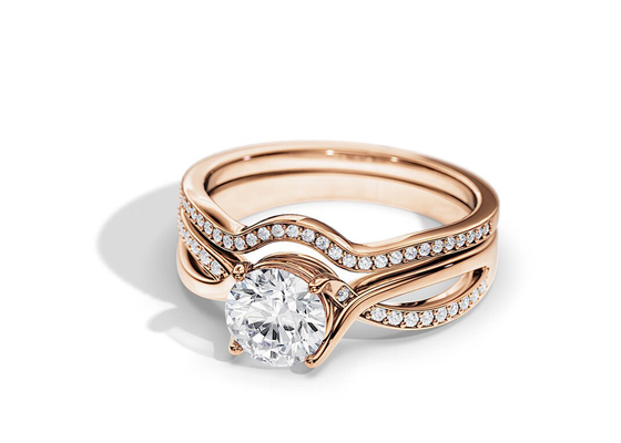 1.25ct αυξήθηκε χρυσό μέσο χρώμα δαχτυλιδιών αρραβώνων VS1 SI1 SI2 Moissanite