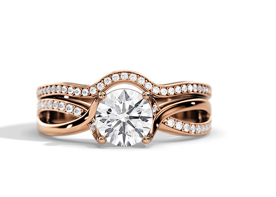1.25ct αυξήθηκε χρυσό μέσο χρώμα δαχτυλιδιών αρραβώνων VS1 SI1 SI2 Moissanite